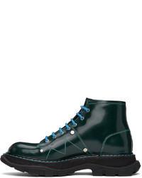 Alexander McQueen Blue Tread Lace Up Boots