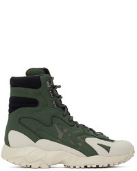 Y-3 Green Notoma Lace Up Boots