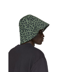 Vyner Articles Black And Green Leopard Chaos Print Bucket Hat