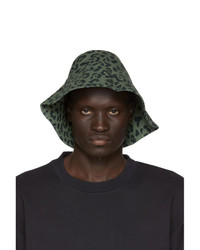 Vyner Articles Black And Green Leopard Chaos Print Bucket Hat