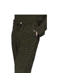 Needles Green Leopard Trousers