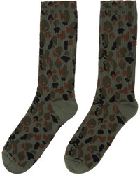Palm Angels Khaki Military Camo Socks