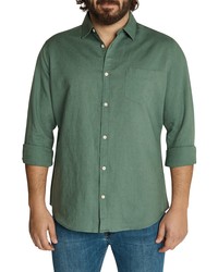 Johnny Bigg Anders Relaxed Fit Button Up Linen Cotton Shirt In Moss At Nordstrom