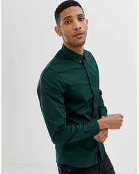 ONLY & SONS Cotton Shirt With Collar In Scarab Green