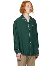 AMI Alexandre Mattiussi Green Camp Collar Shirt