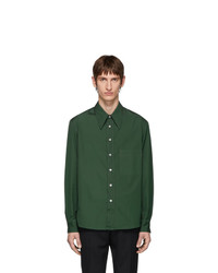 Lemaire Green Poplin Large Collar Shirt