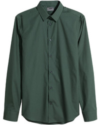 H&M Premium Cotton Shirt Dark Green