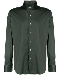 Canali Spread Collar Button Up Shirt