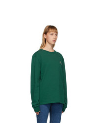 AMI Alexandre Mattiussi Green Ami De Coeur Long Sleeve T Shirt