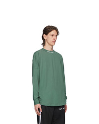 Palm Angels Green Classic Logo Long Sleeve T Shirt