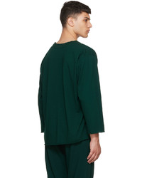 Les Tien Green Cotton Long Sleeve T Shirt