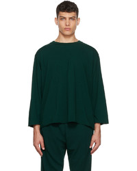 Les Tien Green Cotton Long Sleeve T Shirt