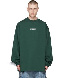 Vetements Green Long Sleeve Logo T Shirt