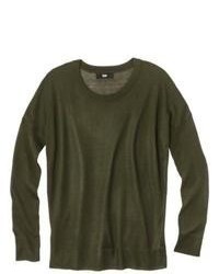 Merry Link Co., Ltd. Mossimo High Low Longsleeve Crew Sweater Peabody Green L