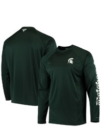 Columbia Pfg Green Michigan State Spartans Terminal Tackle Omni Shade Long Sleeve T Shirt