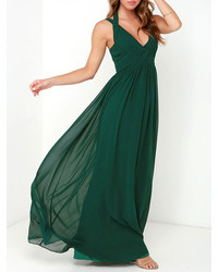 Dark Green Sleeveless Maxi Dress
