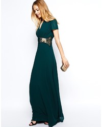 Jarlo Kelly Maxi Dress With Cap Sleeve And Lace Insert