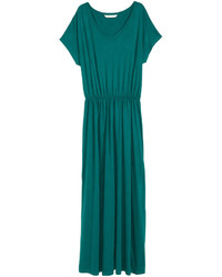 h and m green maxi dress