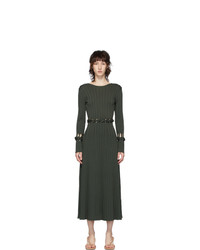 Dion Lee Green Ribbed Braided Long Dress