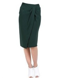 Burberry Draped Silk Viscose Blend Skirt