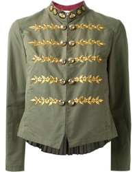 Muveil Floral Embroidered Military Jacket