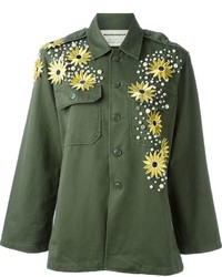 Night Market Flower Application Military Jacket