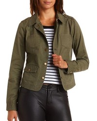 Charlotte Russe Top Stitched Military Jacket