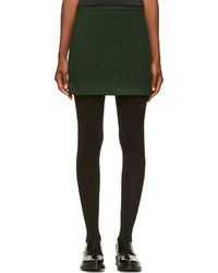 J.W.Anderson Forest Green Pilled Wool Mini Skirt
