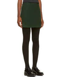 J.W.Anderson Forest Green Pilled Wool Mini Skirt