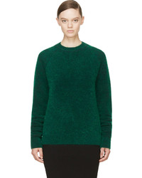 Dark Green Mohair Crew-neck Sweater