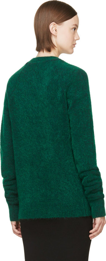 Juun.J Green Wool And Mohair Sweater, $1,525 | SSENSE | Lookastic