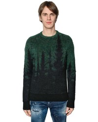 DSQUARED2 Pine Trees Brushed Mohair Wool Sweater