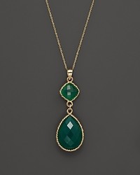 Bloomingdale's Green Onyx Pendant Necklace In 14k Yellow Gold 18