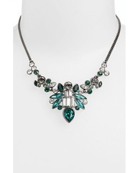 Givenchy Crystal Bib Necklace Emerald Multi Hematite