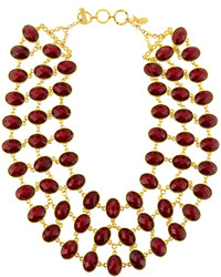 Amrita Singh Reversible 3 Row Faceted Necklace Redgreen