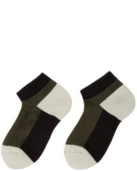 Yohji Yamamoto Khaki Cotton Jersey Socks