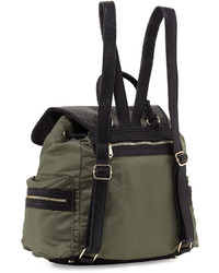 Neiman Marcus Elizabeth Contrast Trim Nylon Backpack
