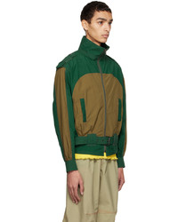 SC103 Green Brown Paneled Jacket