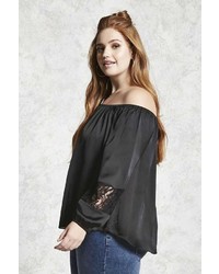 Forever 21 Plus Size Satin Lace Top