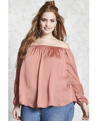 Forever 21 Plus Size Satin Lace Top
