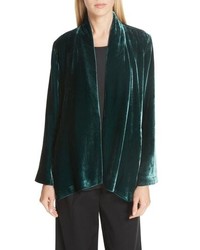 Eileen Fisher Angled Front Velvet Jacket