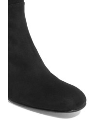 Stuart Weitzman Halftime Suede And Stretch Crepe Over The Knee Boots Black