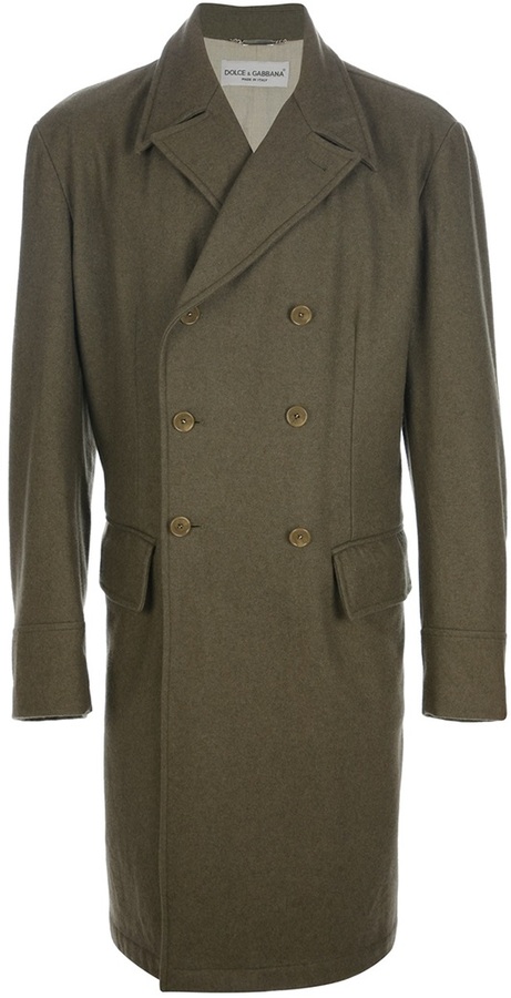 Dolce & Gabbana Double Breasted Coat, $512 | farfetch.com | Lookastic.com