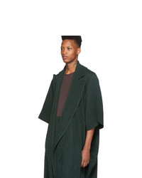 Homme Plissé Issey Miyake Green Kimono Coat