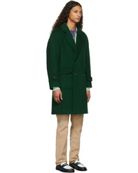 Awake NY Green Wool Double Breasted Coat