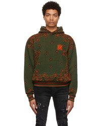 Dark Green Paisley Hoodie