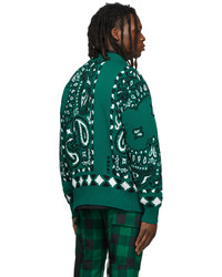 Sacai Green Bandana Zip Sweater