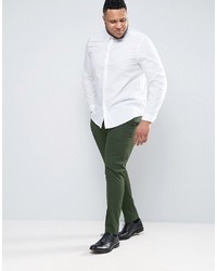 Asos Plus Super Skinny Smart Pants In Dark Green