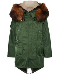 Burberry Faux Fur Trimmed Shell Parka