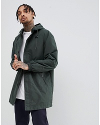 ASOS DESIGN Hooded Light Weight Parka In Forest Green